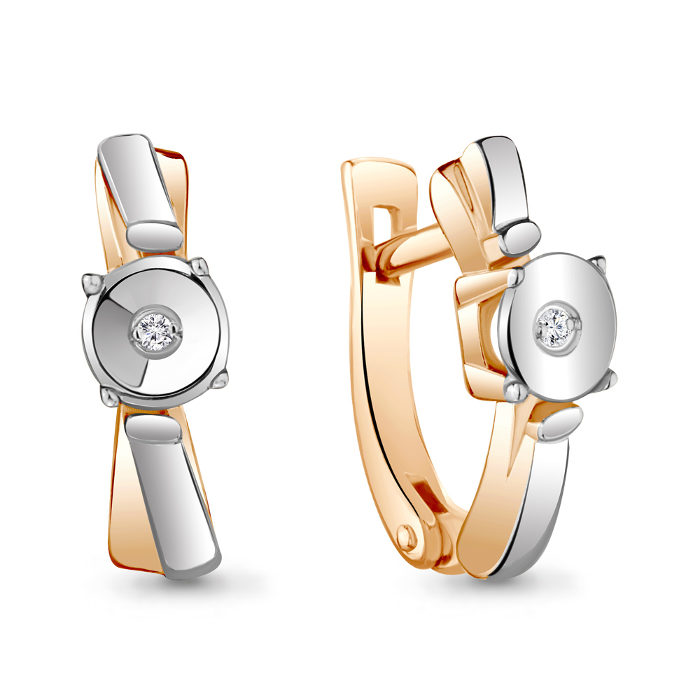 

Серьги из серебра с бриллиантом Aquamarine 40068, 040068_925_з