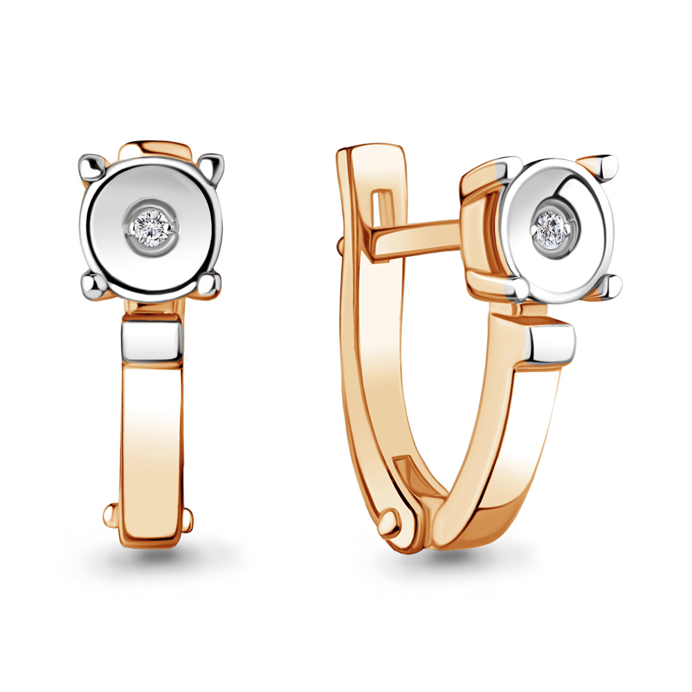 

Серьги из серебра с бриллиантом Aquamarine 40071, 040071_925_з