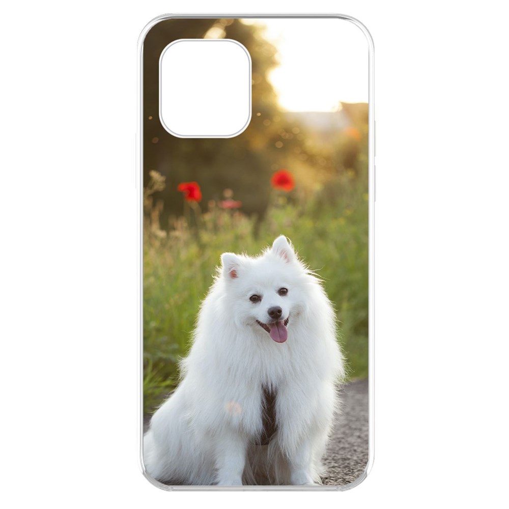 

Чехол-накладка Krutoff Clear Case Белый шпиц для iPhone 11 Pro, Прозрачный