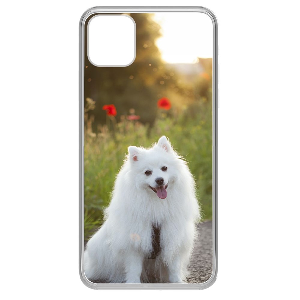 

Чехол-накладка Krutoff Clear Case Белый шпиц для iPhone 11 Pro Max, Прозрачный