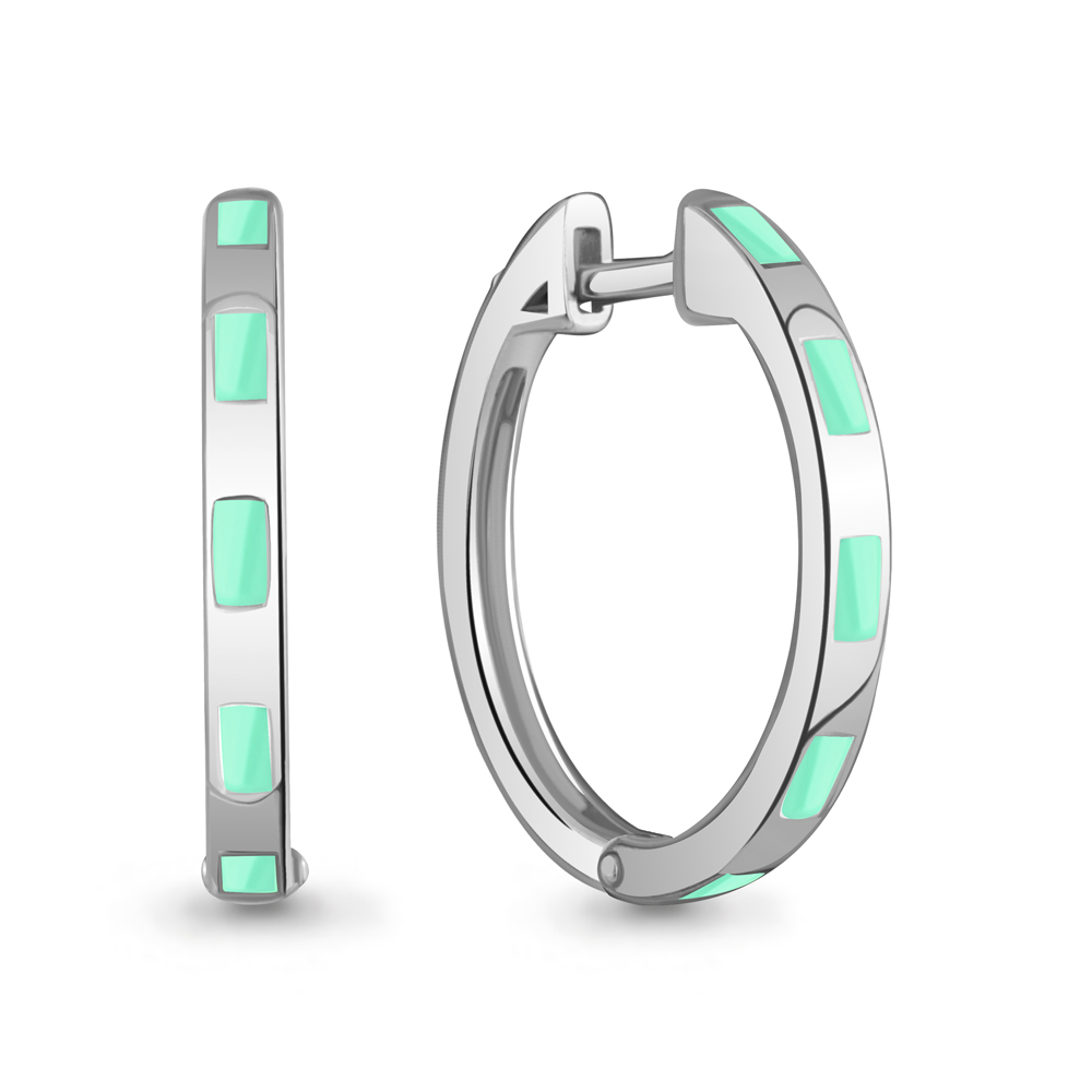 

Серьги конго из серебра с эмалью Aquamarine 34520, 34520_925_р
