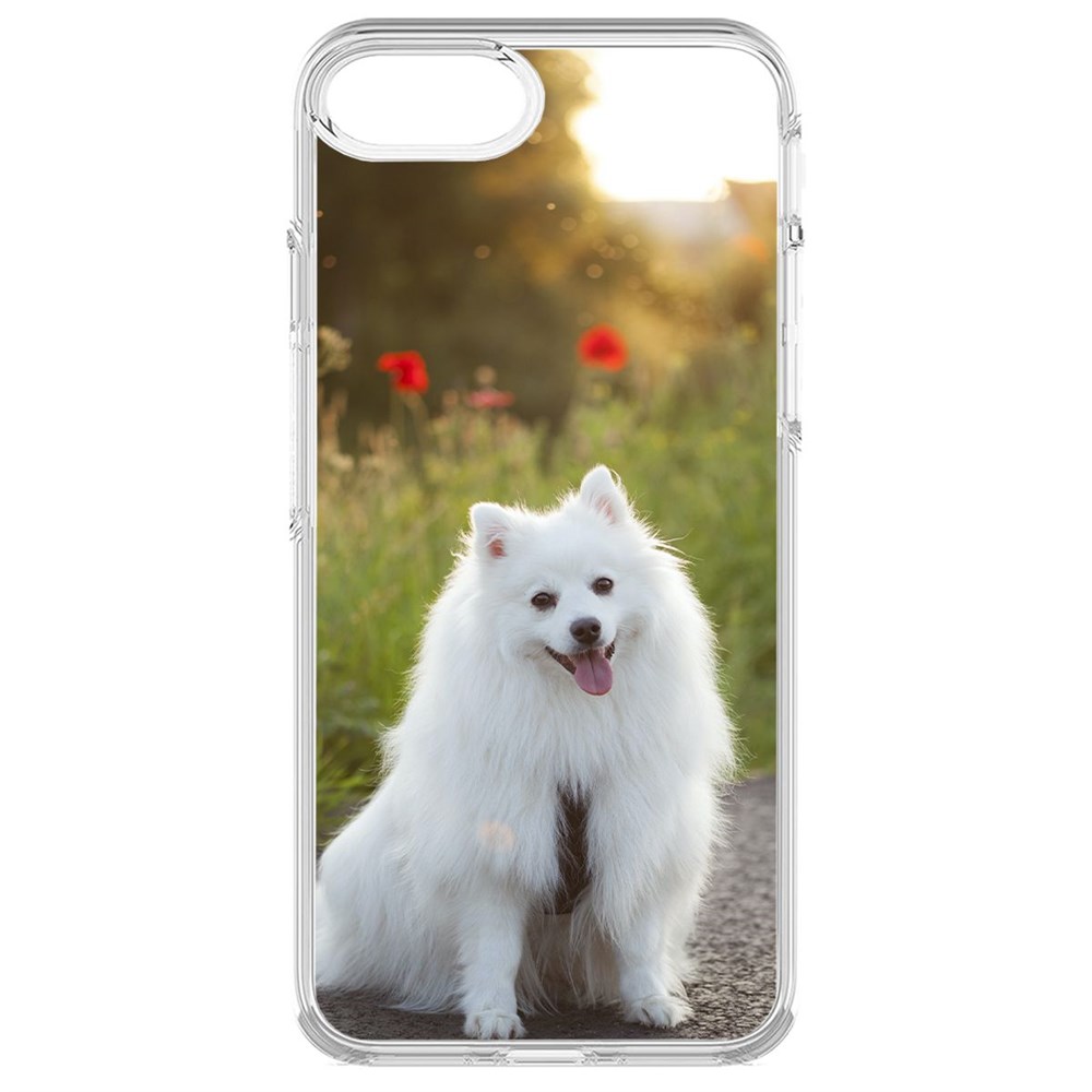 

Чехол-накладка Krutoff Clear Case Белый шпиц для iPhone 7/8/SE, Прозрачный