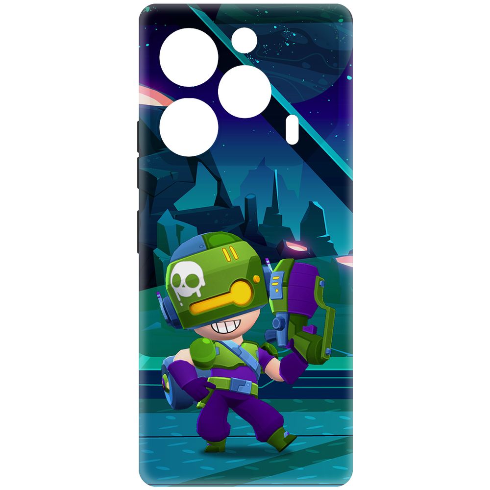 

Чехол-накладка Krutoff Soft Case Brawl Stars - Контрабандистка Пенни для TECNO Pova 6, Черный