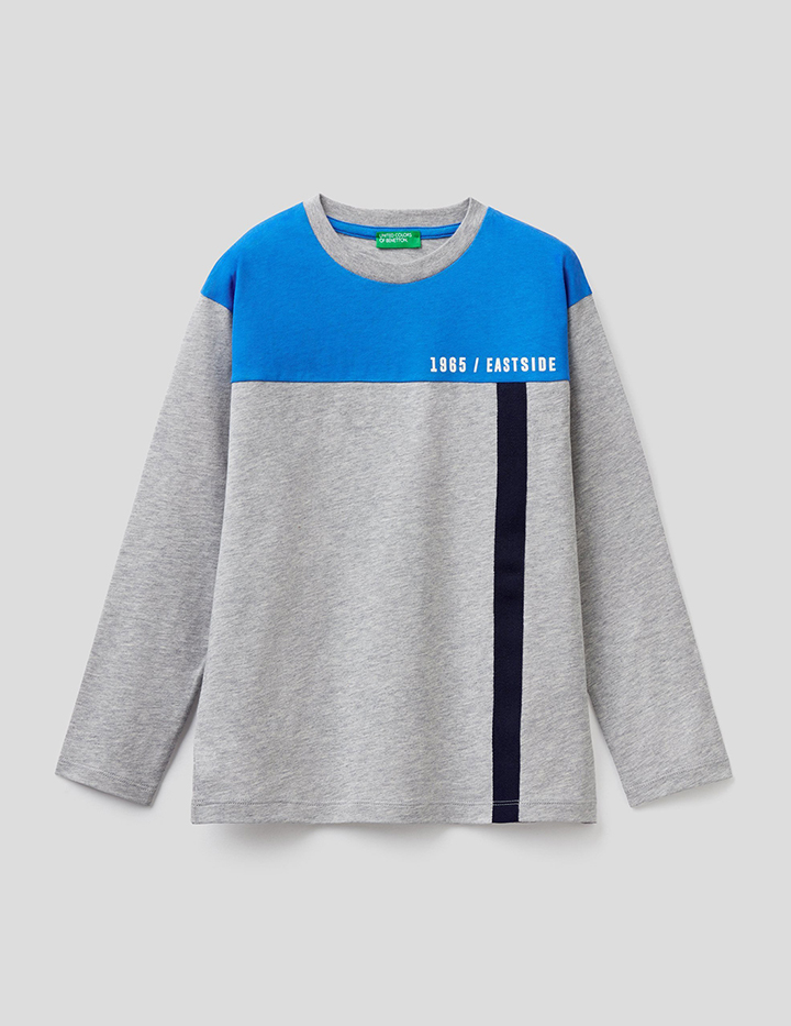 

Лонгслив для мальчиков Benetton цв. серый р.146, 21A_3096C15BQ