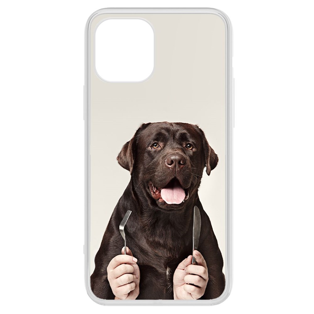 

Чехол-накладка Krutoff Clear Case Время обеда для iPhone 12 Pro Max, Прозрачный