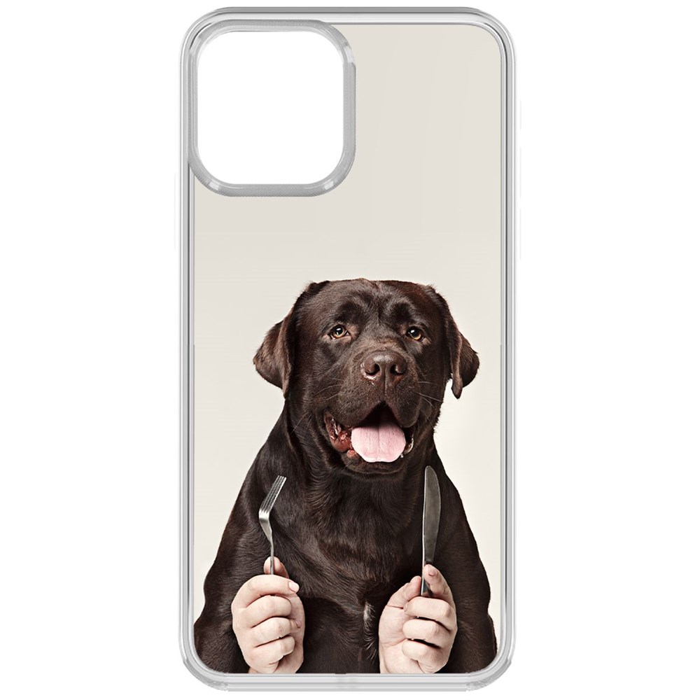 

Чехол-накладка Krutoff Clear Case Время обеда для iPhone 13, Прозрачный