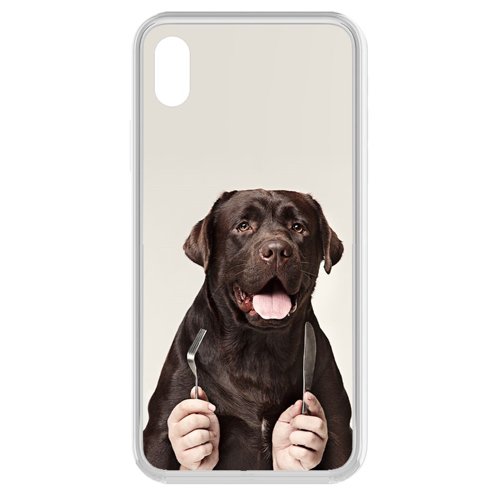 

Чехол-накладка Krutoff Clear Case Время обеда для iPhone XR, Прозрачный