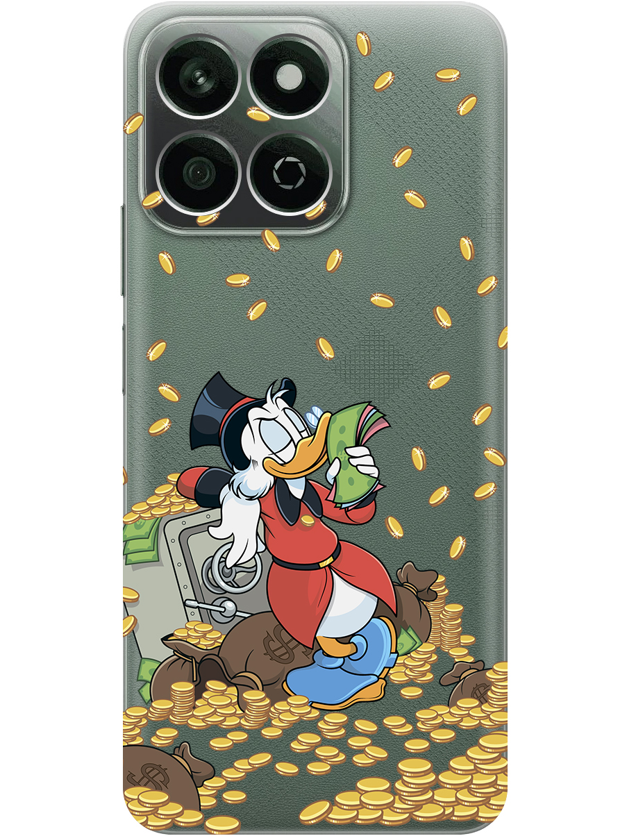 

Силиконовый чехол на Honor X7C с принтом "Скрудж и сейф" прозрачный, Прозрачный;белый;красный, 786720572