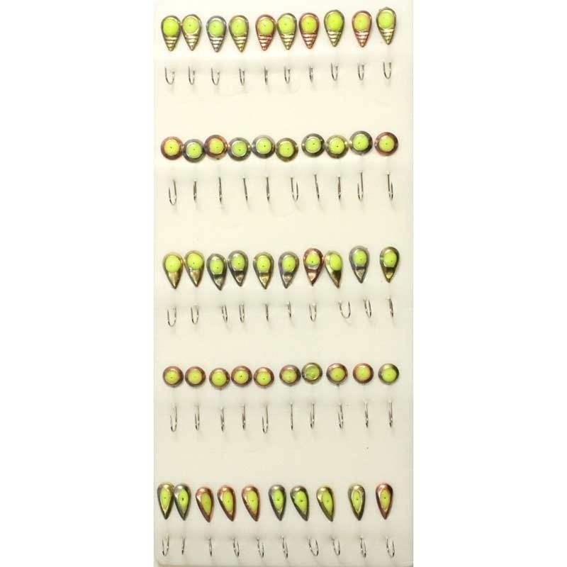 

Мормышка металлическая паяная с фосфорной каплей AQUA №31 крючок №10 (90 штук на плойке), Серебристый;золотистый;коричневый, 119274