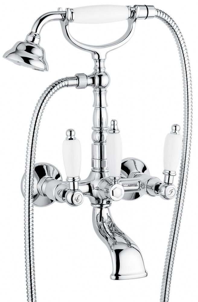 

Смеситель Emmevi Deco Ceramic с ручным душем для ванной цвет хром 121611CR