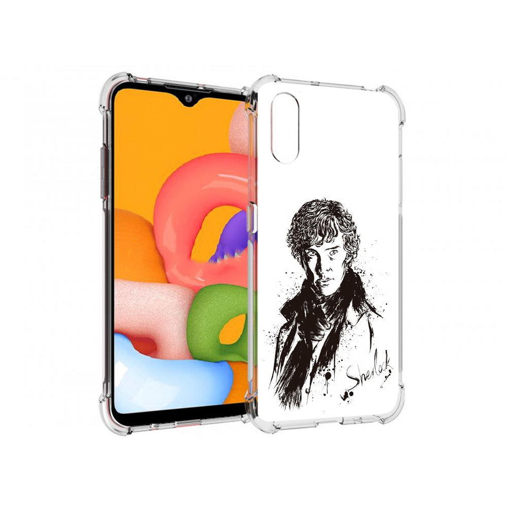 

Чехол MyPads Tocco для Samsung Galaxy A01 шерлок холмс портрет (PT144711.509.698), Прозрачный, Tocco