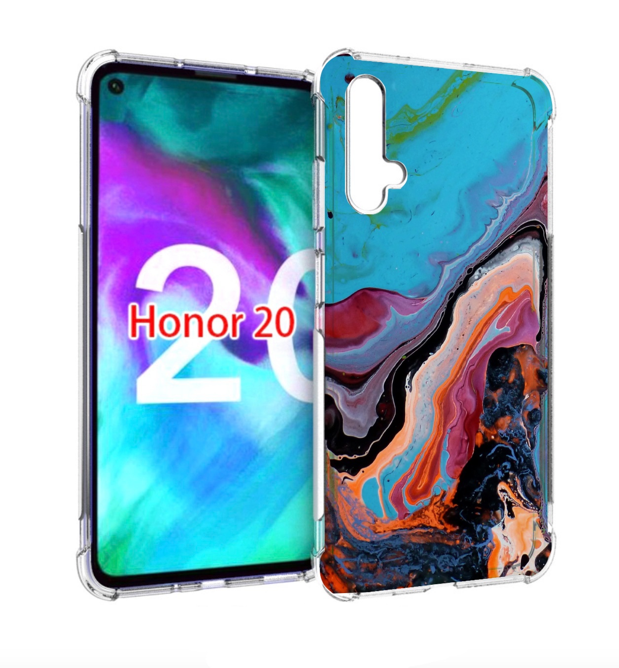 

Чехол бампер MyPads смешанные краски для Honor 20, Прозрачный, Tocco