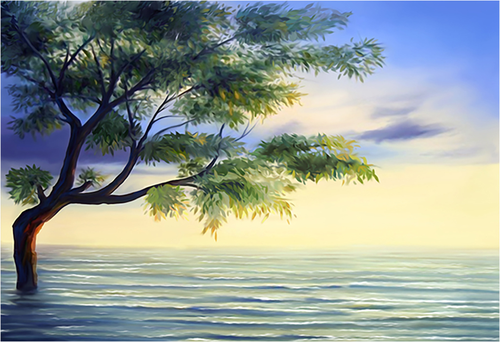 

Картина на холсте с подрамником ХитАрт Дерево в воде 60x41 см, 313