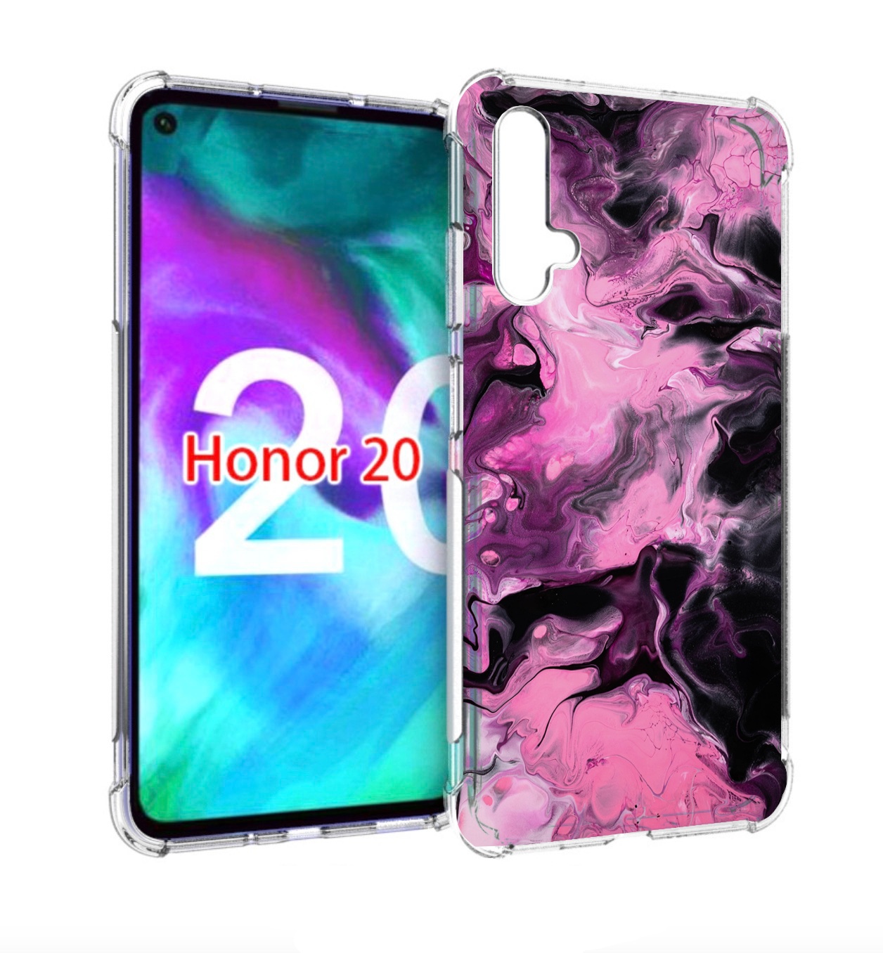 

Чехол бампер MyPads смешивание-фиолетового для Honor 20, Прозрачный, Tocco
