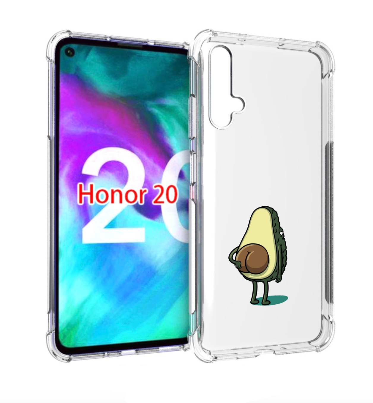 

Чехол бампер MyPads смешной авокадо сзади для Honor 20 Honor, Прозрачный, Tocco