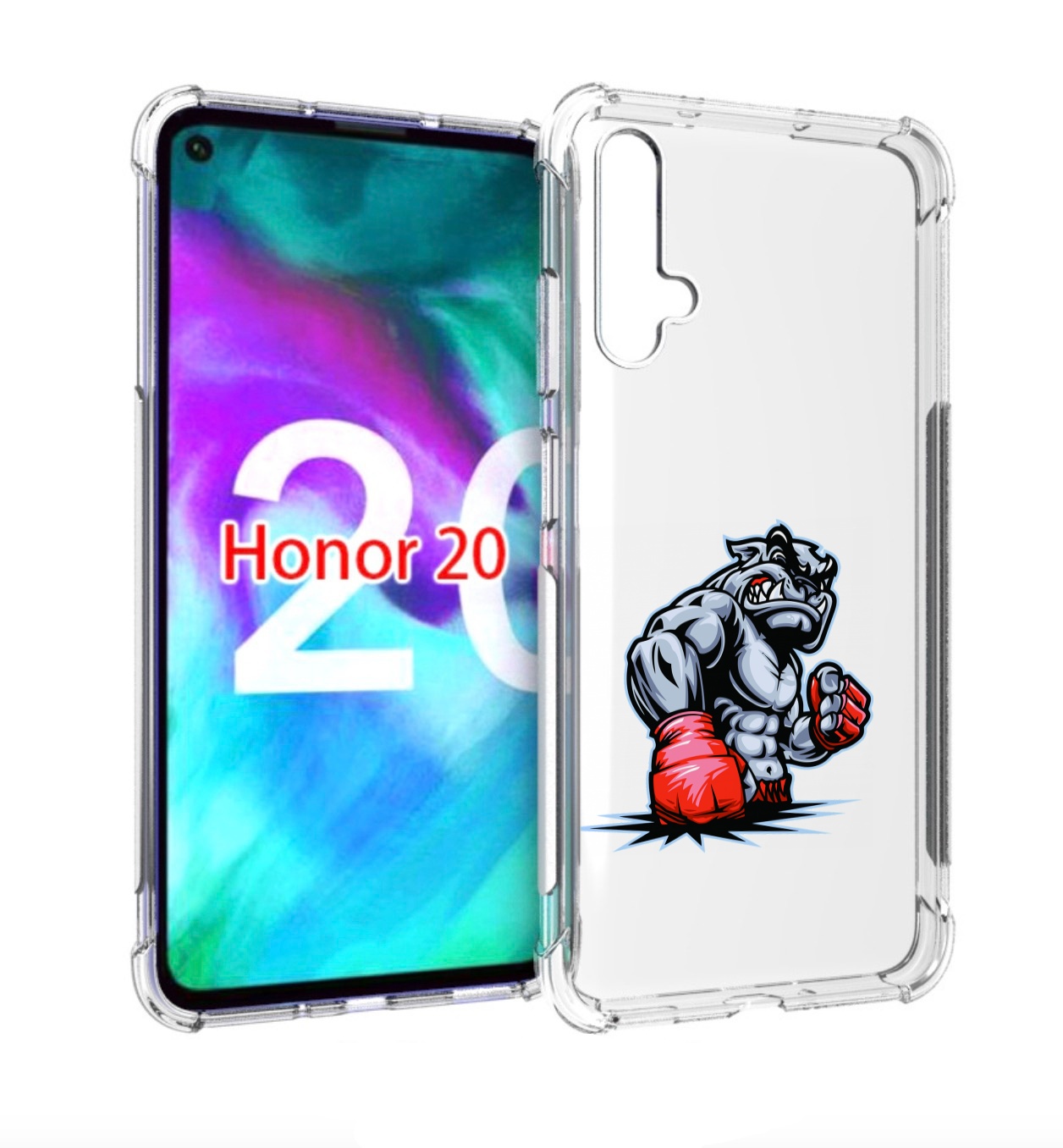 

Чехол бампер MyPads собака-боксер для Honor 20, Прозрачный, Tocco
