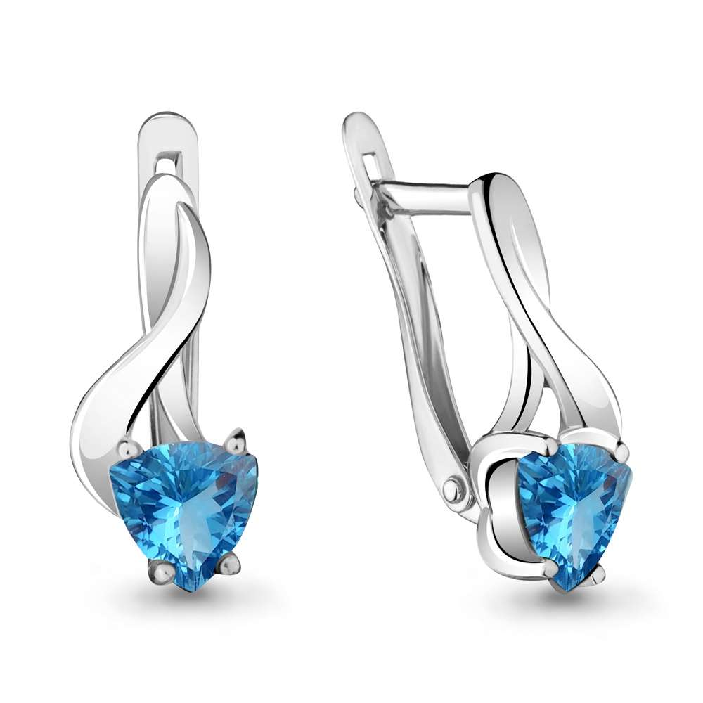 

Серьги из серебра с топазом Aquamarine 4419405, 4419405_925_р
