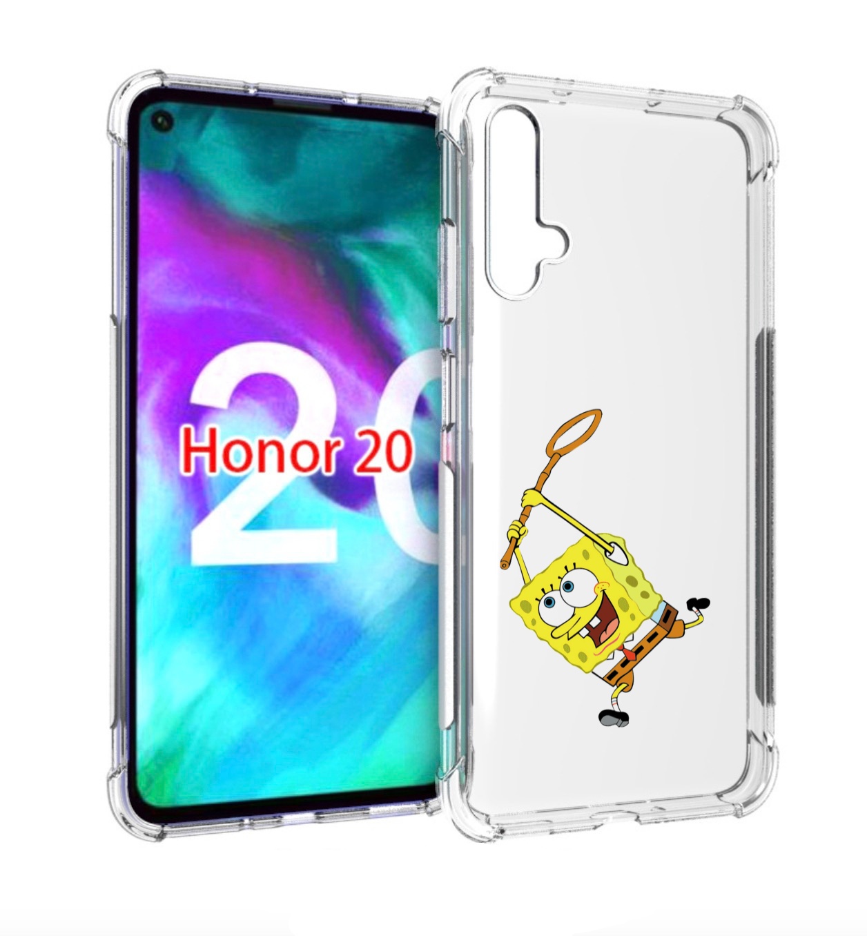 

Чехол бампер MyPads спанчбоб-с-сочком для Honor 20, Прозрачный, Tocco