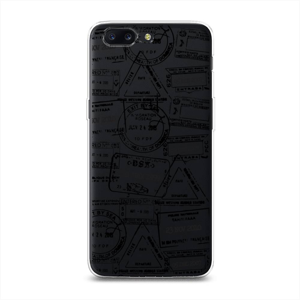 

Чехол на OnePlus 5 "Visa stamps 2", Белый;черный;серый, 150250-2