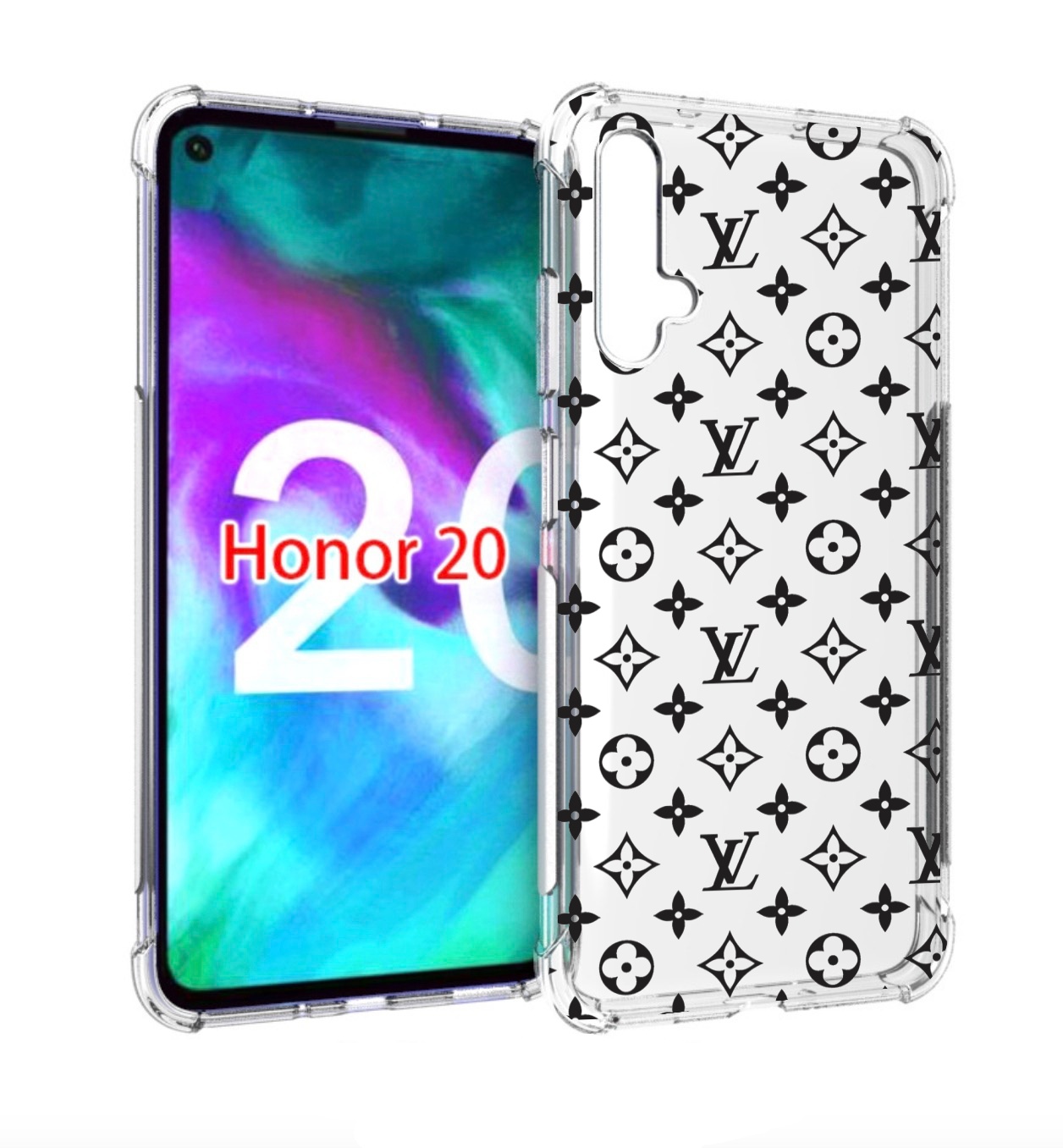 

Чехол бампер MyPads стильный-принт-на для Honor 20, Прозрачный, Tocco