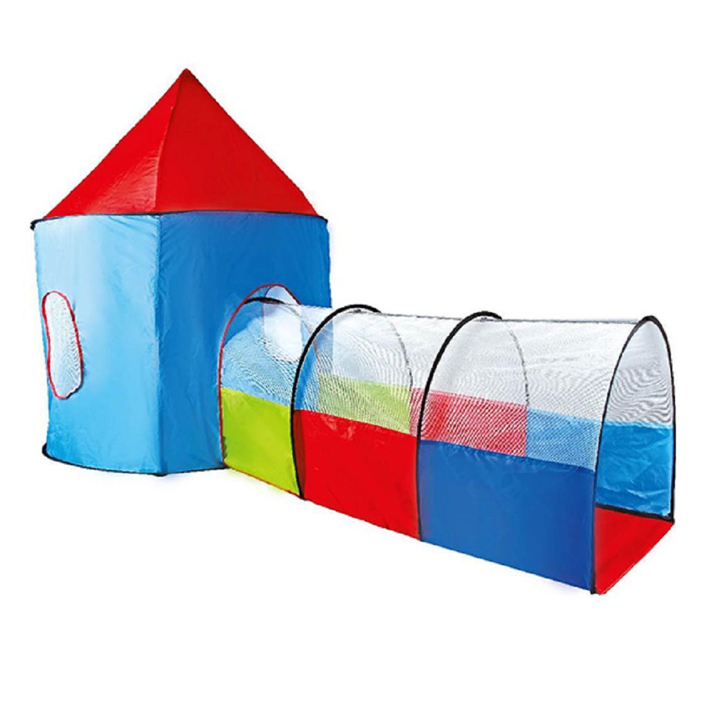 палатка Fanrong детская игровая с тоннелем палатка игровая самораскладывающаяся синяя