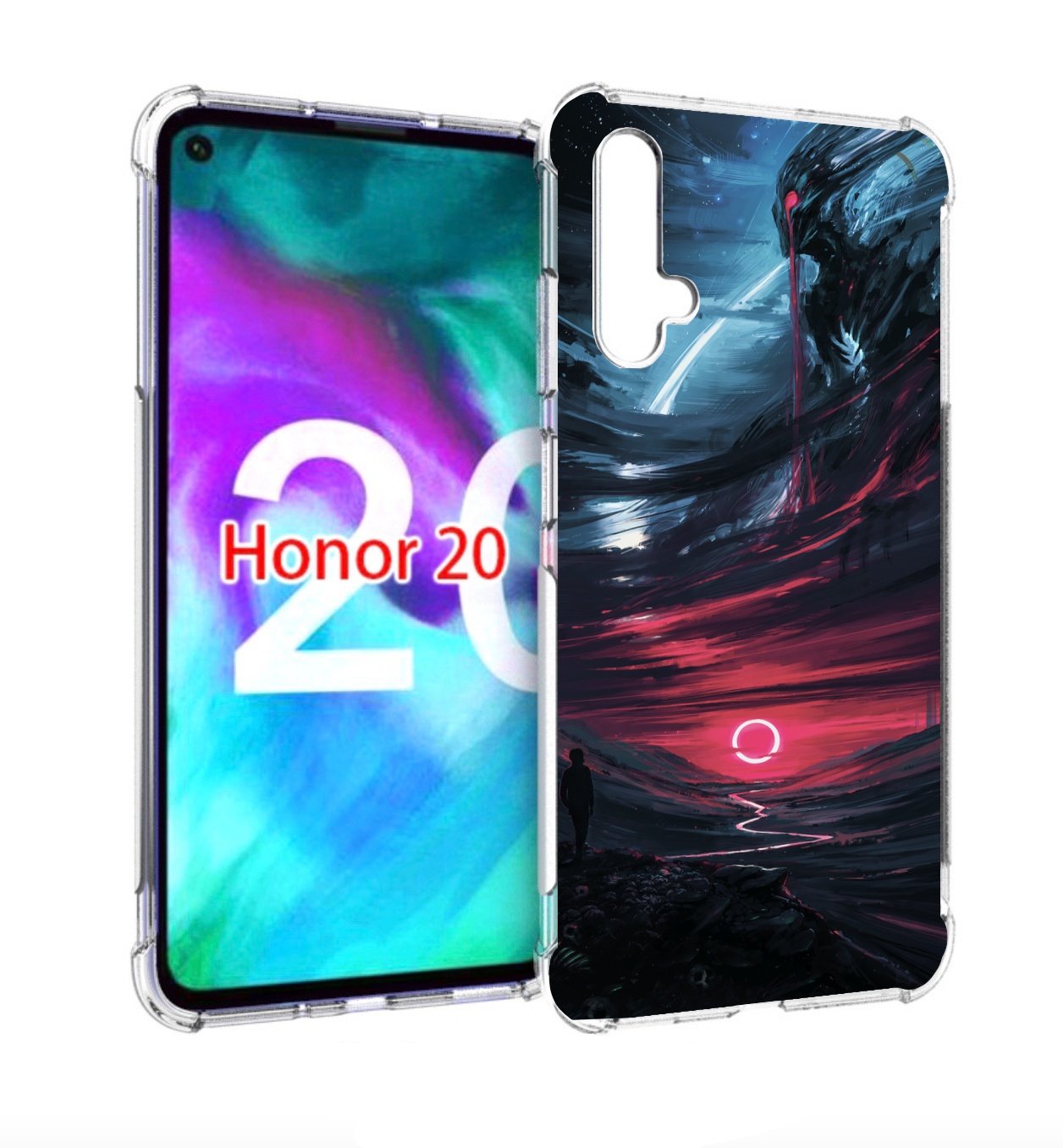 

Чехол бампер MyPads страшный мир для Honor 20, Прозрачный, Tocco