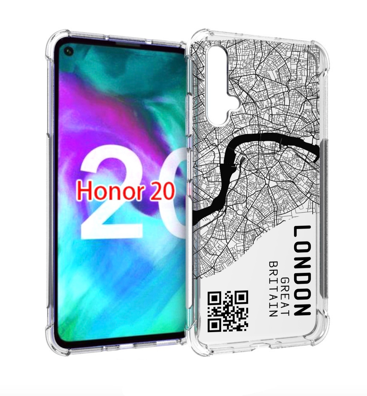

Чехол бампер MyPads схема-лондон для Honor 20, Прозрачный, Tocco