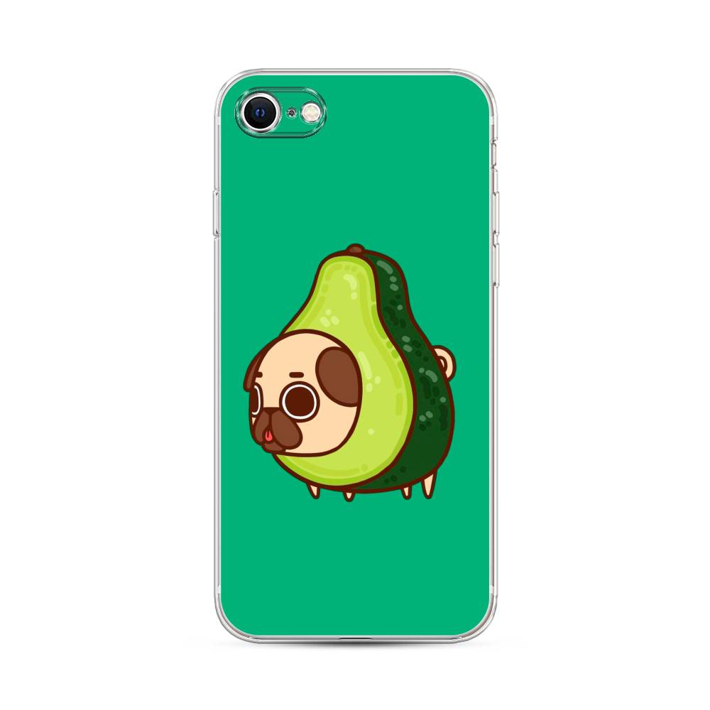

Чехол на Apple iPhone 7 "Мопс авокадик", Зеленый, 14850-1