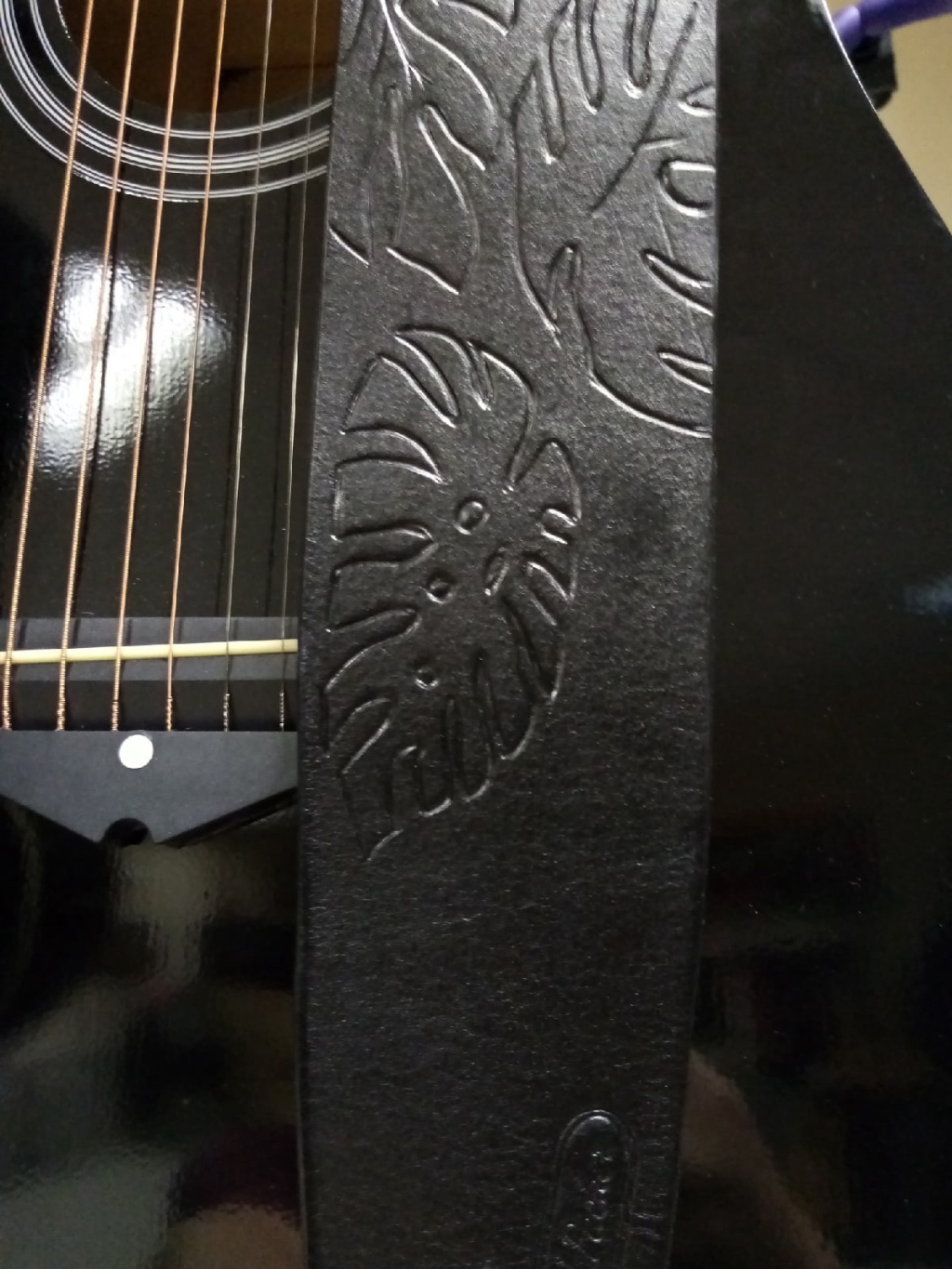 Ремень для гитары, кожаный, черный, iBackPacker IBP-Gerber