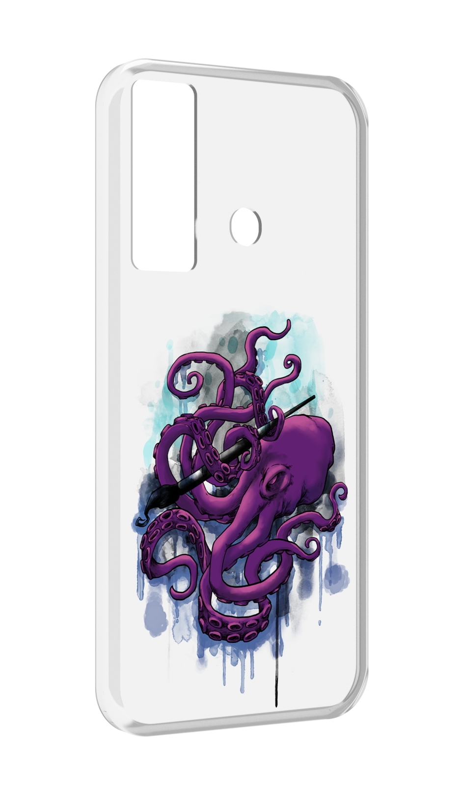 

Чехол MyPads фиолетовый осьминог для Tecno Camon 17, Прозрачный, Tocco