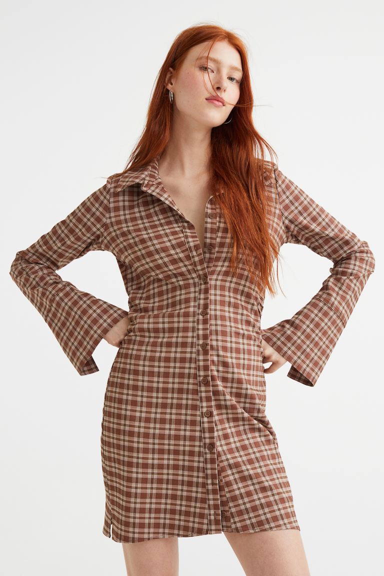 

Платье женское H&M 1071311002 коричневое S, Коричневый, 1071311002