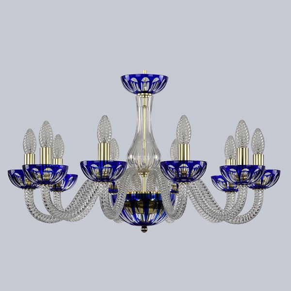 фото Подвесная люстра ivele crystal 1308/10/240 g cl/clear-blue/h-1h bohemia ivele crystal