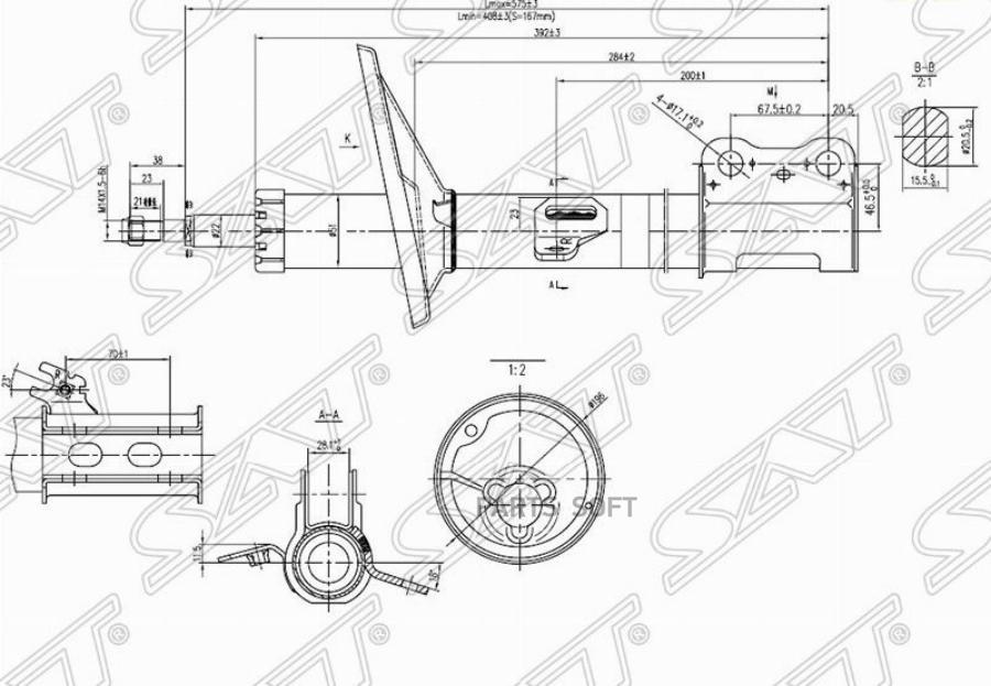 

SAT Стойка передняя TOYOTA HARRIER/LEXUS RX300 97-03 RH