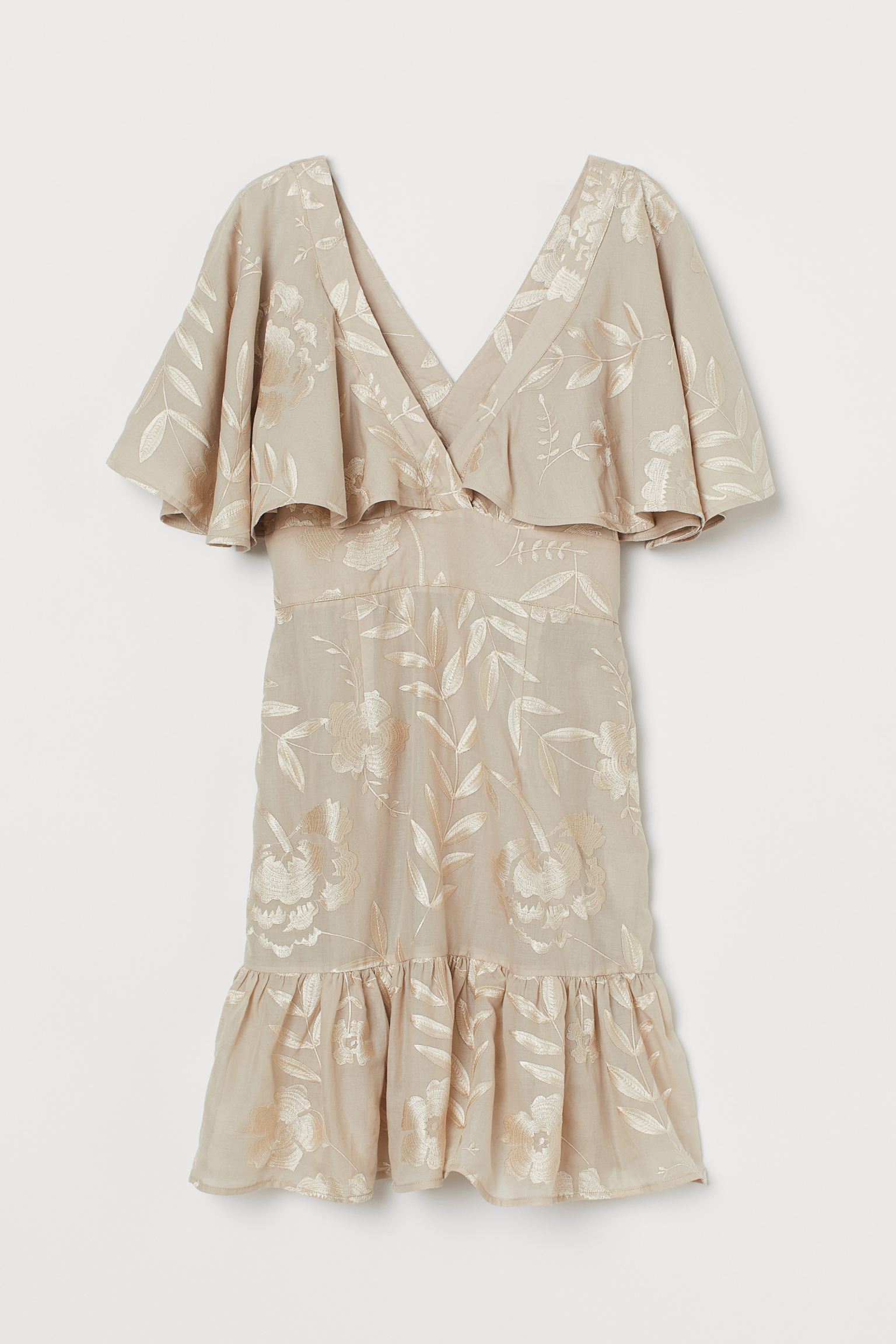 

Платье женское H&M 798504001 бежевое 34 EU, Бежевый, 798504001