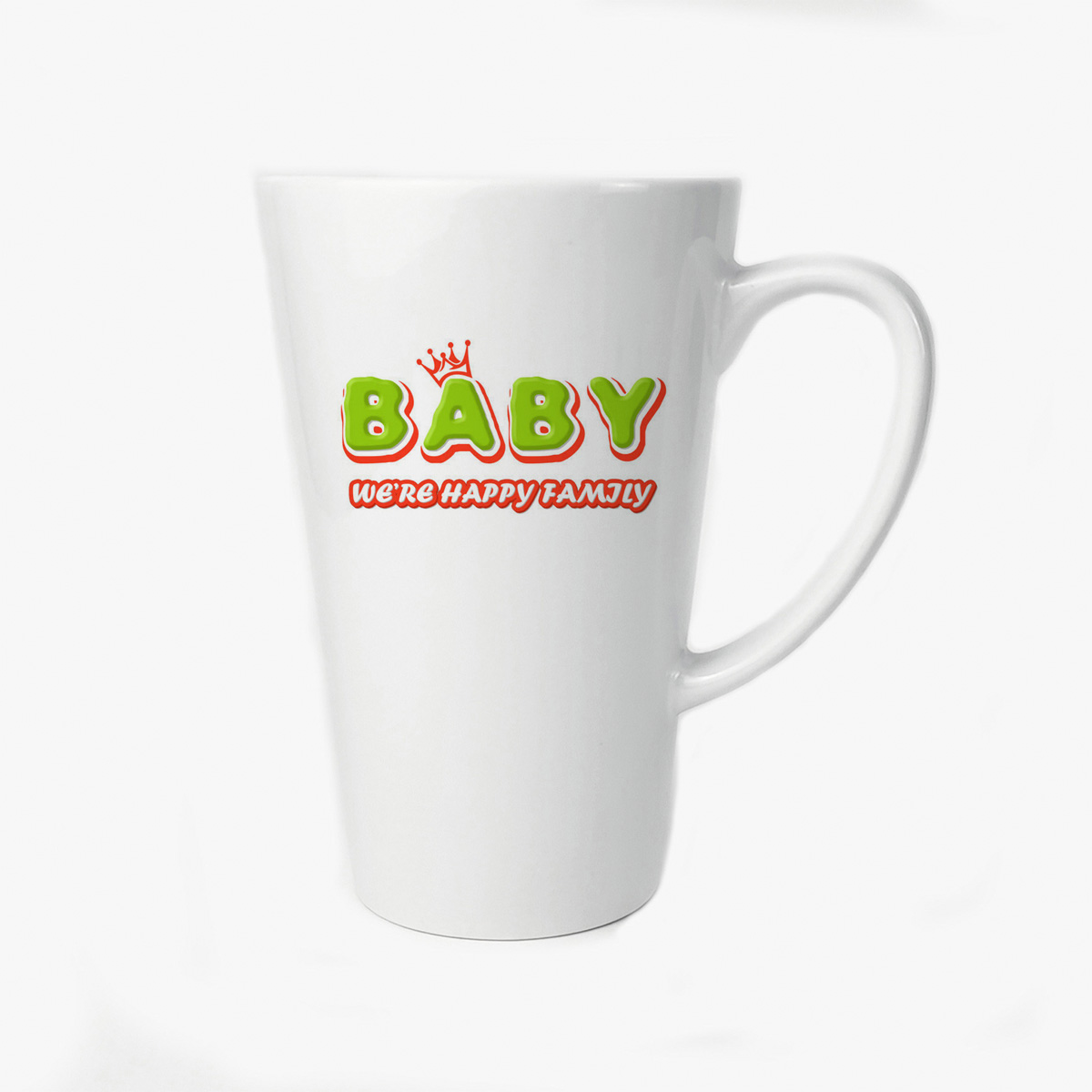 

Большая конусная кружка CoolPodarok Прикол Семья Baby were happy family