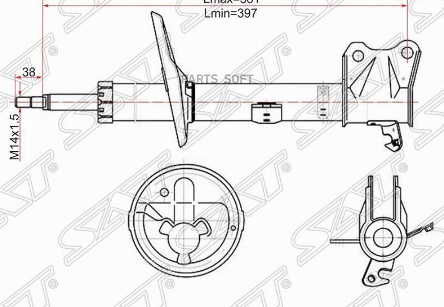 

SAT Стойка задняя TOYOTA CAMRY 01-06 4WD RH