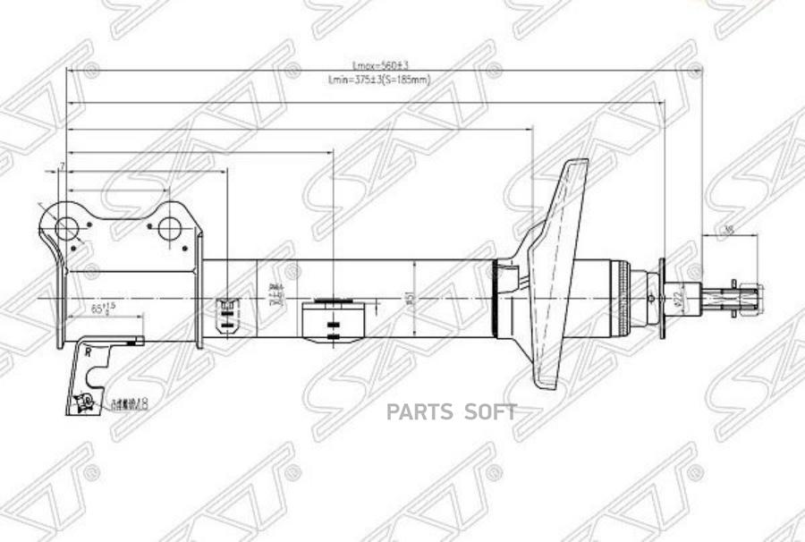 

SAT Стойка задняя TOYOTA CARINA/CALDINA/CORONA 92-02 4WD LH