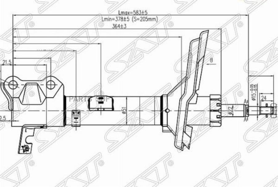 

SAT Стойка задняя TOYOTA HARRIER/LEXUS RX300/330/350/KLUGER/HIGHLANDER 03- 4WD LH