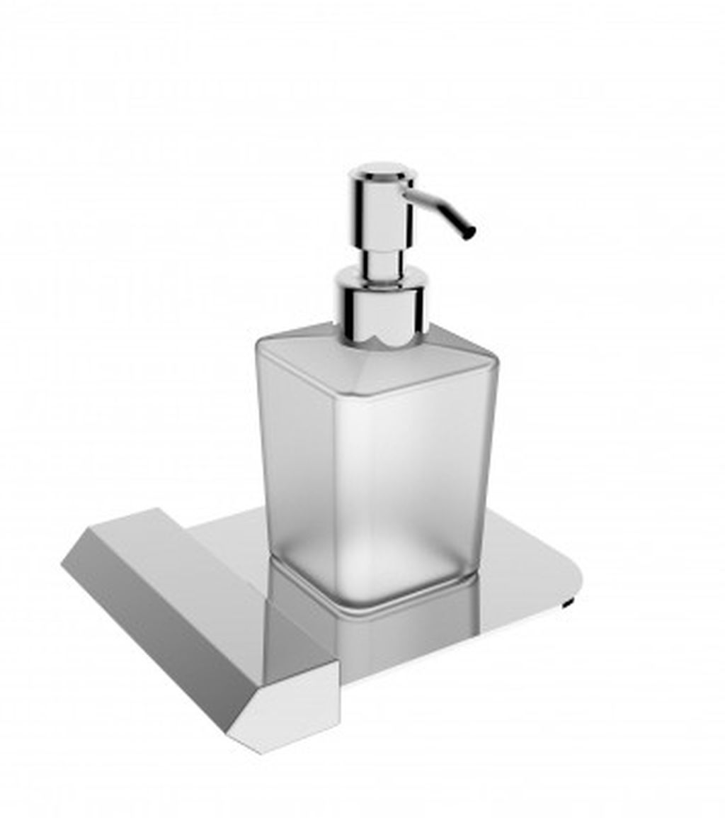 фото Дозатор для жидкого мыла, подвесной, матовое стекло linea linisi арт. 87785f, хром