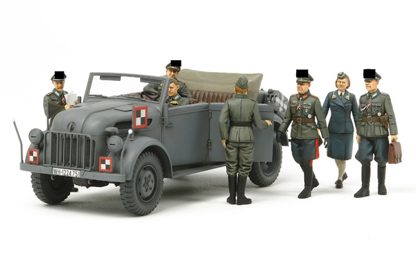 фото Сборная модель tamiya 1/35 немецкий штабной автомобиль steyr 1500a с 7 фигурами 25149