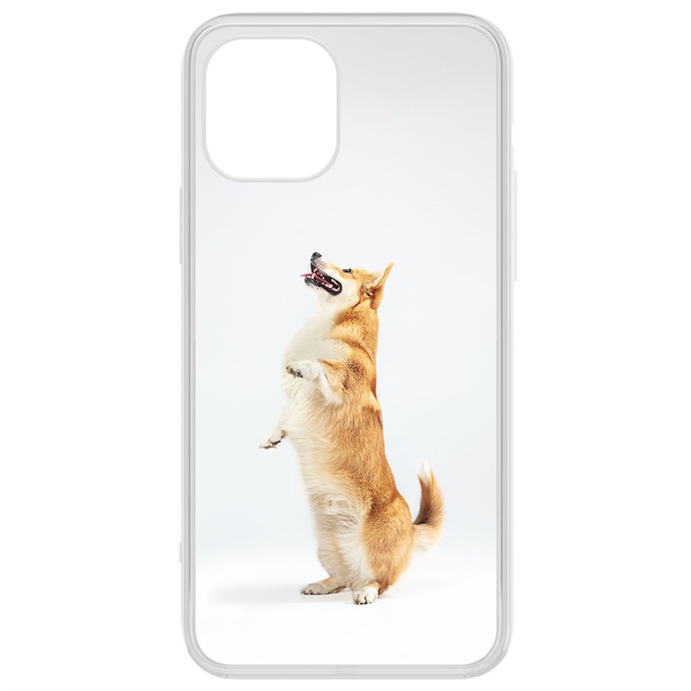 

Чехол-накладка Krutoff Clear Case Корги готов служить для iPhone 12/12 Pro, Прозрачный