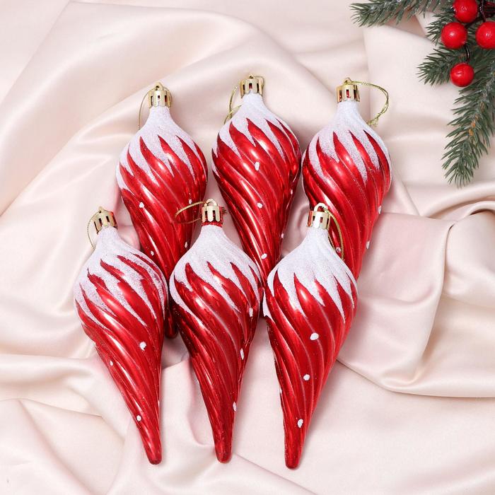 

Украшение ёлочное Сосулька в снегу (набор 6 шт) 11 см, микс