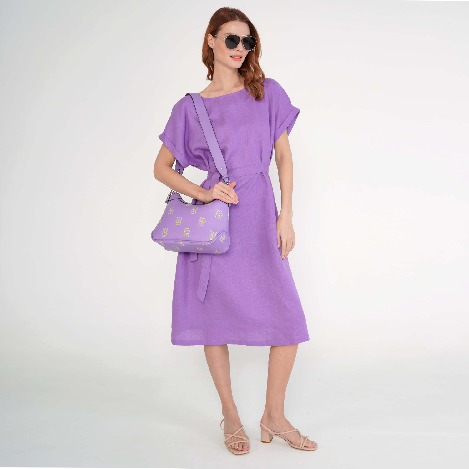 Платье женское FABRETTI ZDKL86 фиолетовое 56 RU
