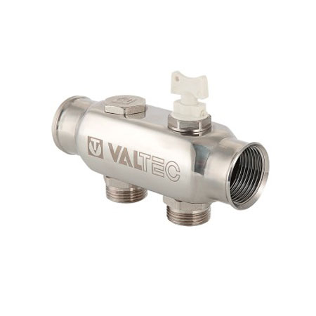фото Коллектор valtec с межосевым расстоянием выходов 50 мм 1" x 3/4", "евроконус" на 5 отводов