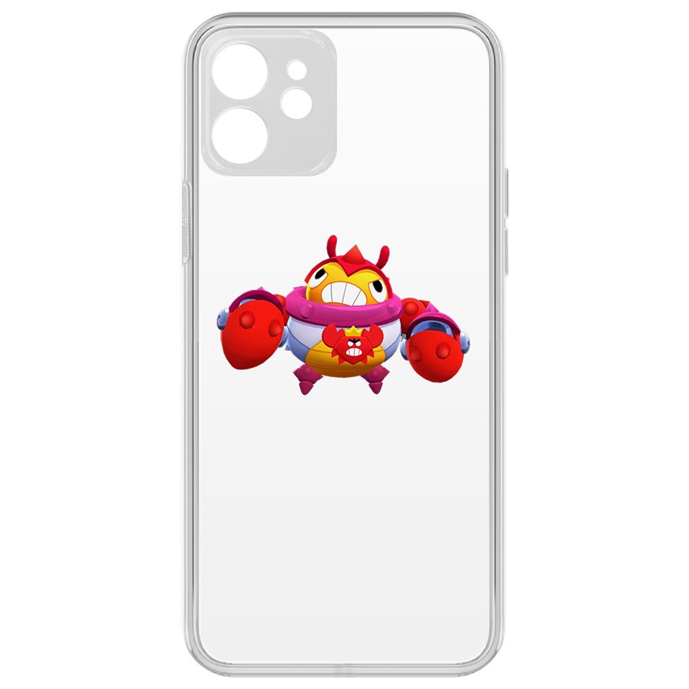 

Чехол-накладка Krutoff Clear Case Brawl Stars-Краб Тик для iPhone 12 с защитой камеры