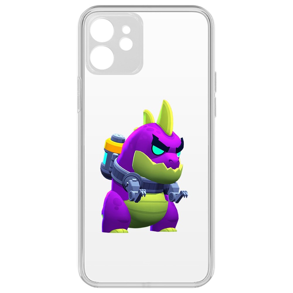 

Чехол-накладка Krutoff Clear Case Brawl Stars-Мегамонстр для iPhone 12 с защитой камеры, Прозрачный