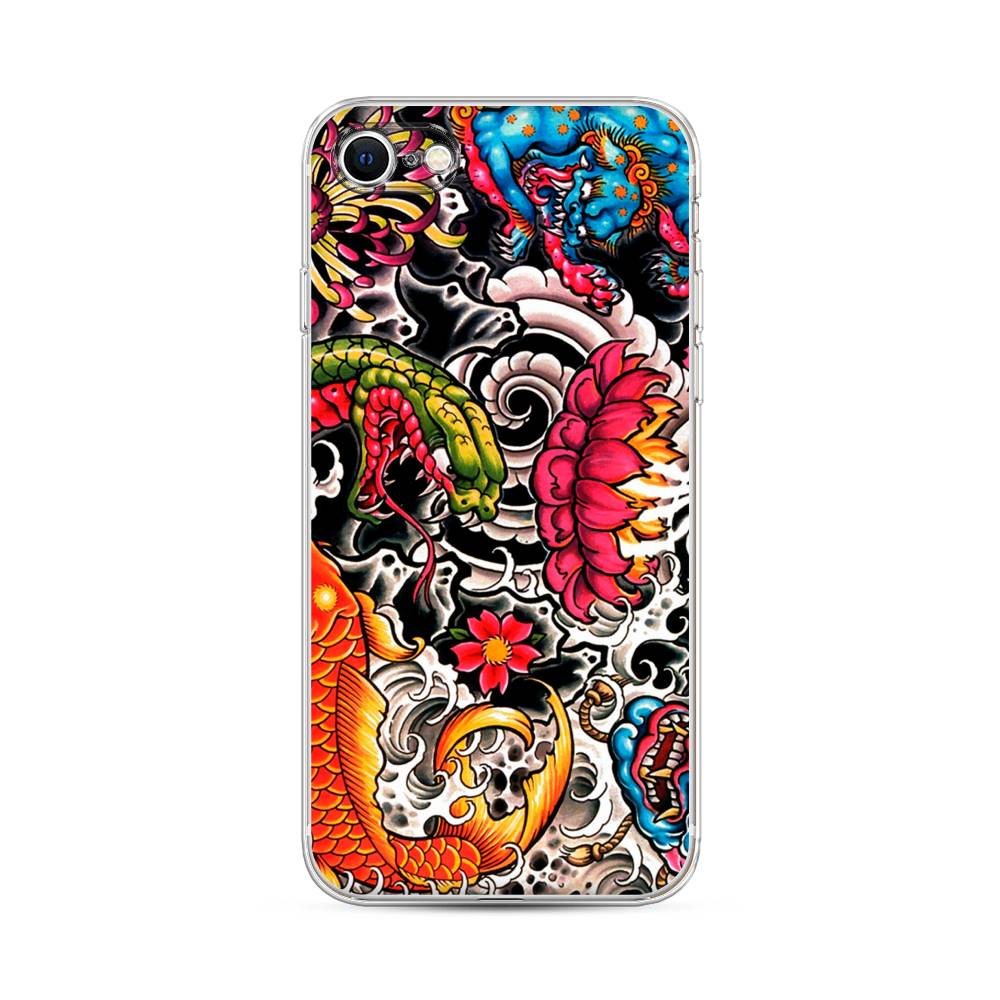 

Чехол на Apple iPhone 7 "Японское искусство", Красный;оранжевый;голубой, 14850-4