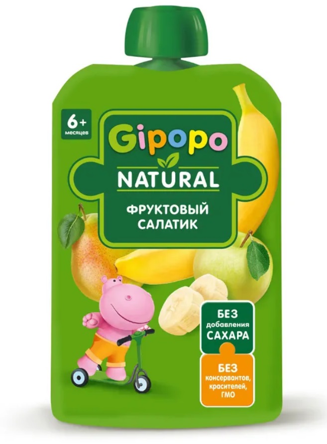 Пюре детское Gipopo яблоко-груша-банан 90 г