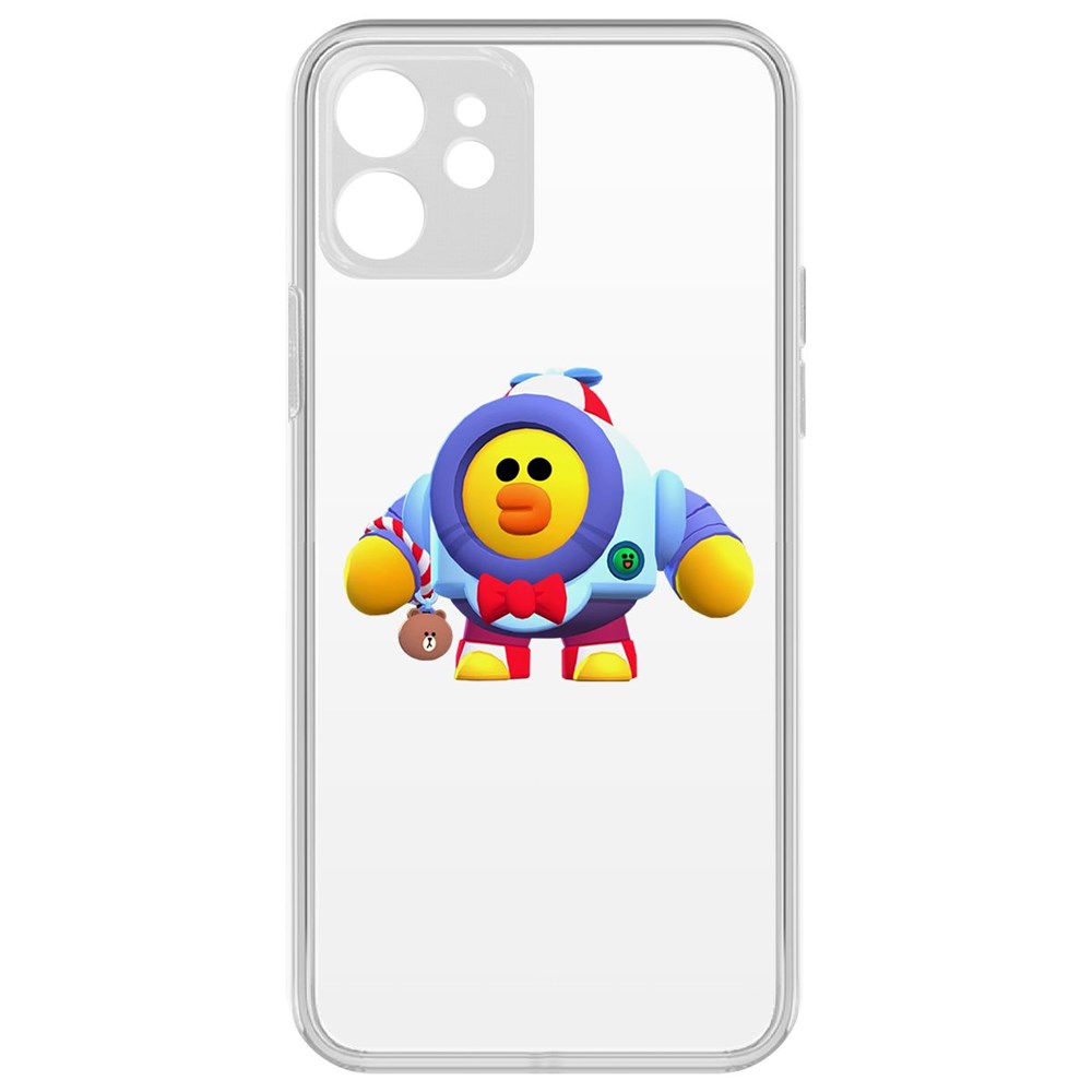 

Чехол-накладка Krutoff Clear Case Brawl Stars-Нани Салли для iPhone 12 с защитой камеры