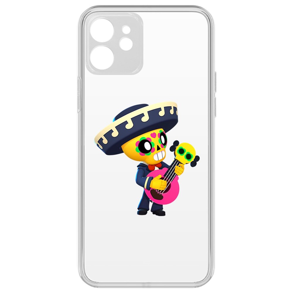 

Чехол-накладка Krutoff Clear Case Brawl Stars-Поко для iPhone 12 с защитой камеры, Прозрачный